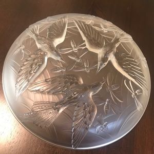 france Verlys Frosted Glass 3D BIRDS & Bees Signed